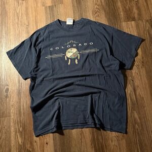 Vintage 90s Colorado‎ Graphic T Shirt Tennessee River XL Native American
